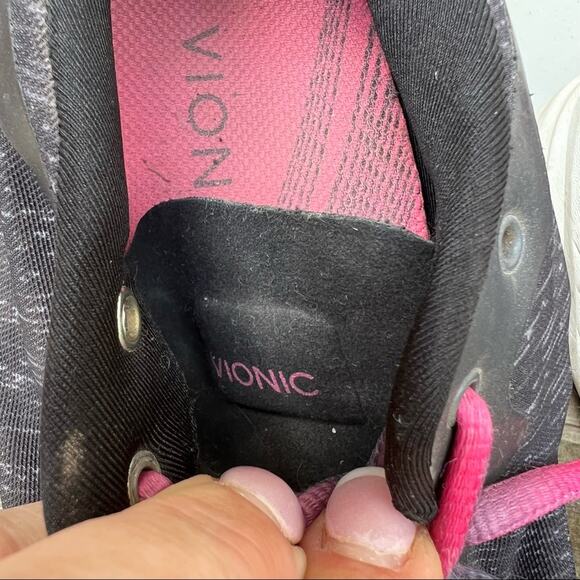 Vionic Agile Fyn Sneakers Size 9 black gray pink - Picture 7 of 8